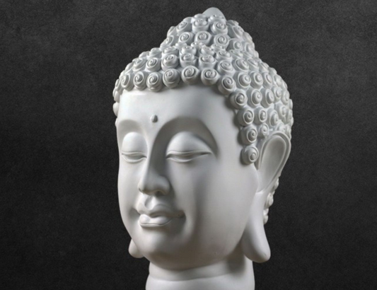Chinese Resin Buddha Head Figurine for Yoga & Meditation Decor