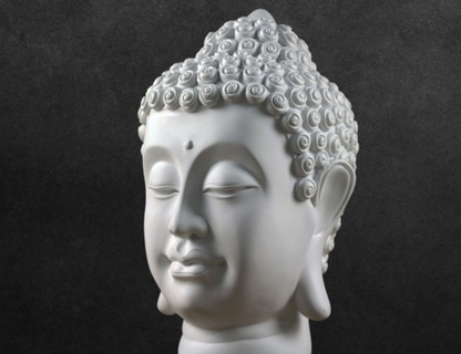 Chinese Resin Buddha Head Figurine for Yoga & Meditation Decor