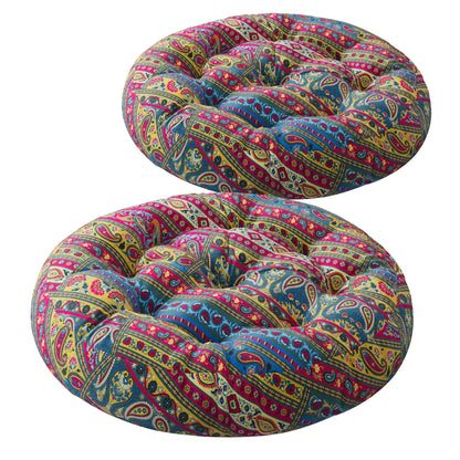 Codi Boho Meditation Cushion - Tatami Memory Foam - Pack of 2 Round - Multi Blaidiere