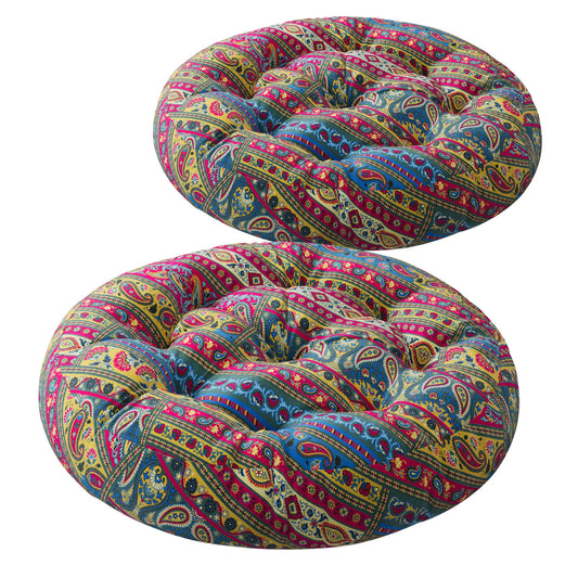 Codi Boho Meditation Cushion - Tatami Memory Foam - Pack of 2 Round - Multi Blaidiere