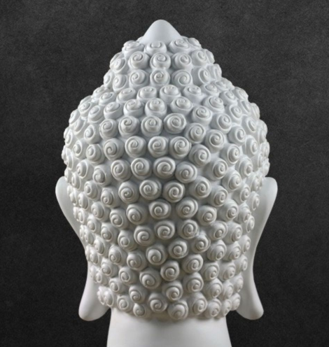 Chinese Resin Buddha Head Figurine for Yoga & Meditation Decor