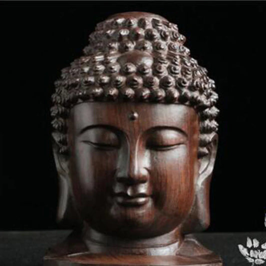 Wood Carved Buddha Head