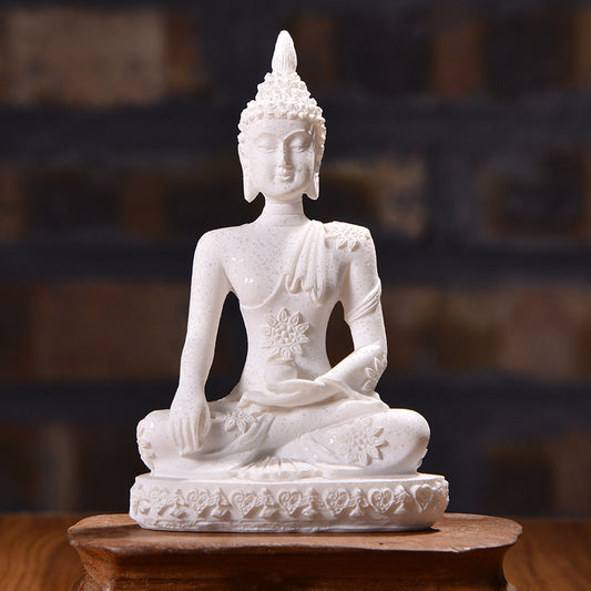 Resin Sandstone Small Sitting Buddha Sculpture