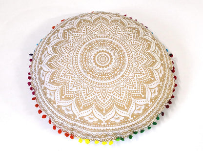 CRAFT KALA 22" Mandala Boho Meditation Cushion 'Cover'