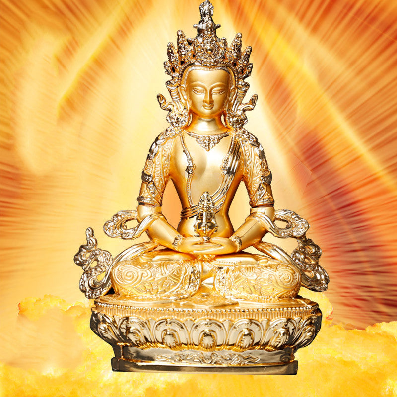 Long Life Buddha Statue - 5-Inch Alloy