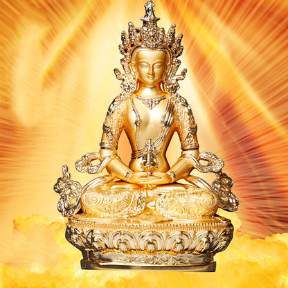 Long Life Buddha Statue - 5-Inch Alloy
