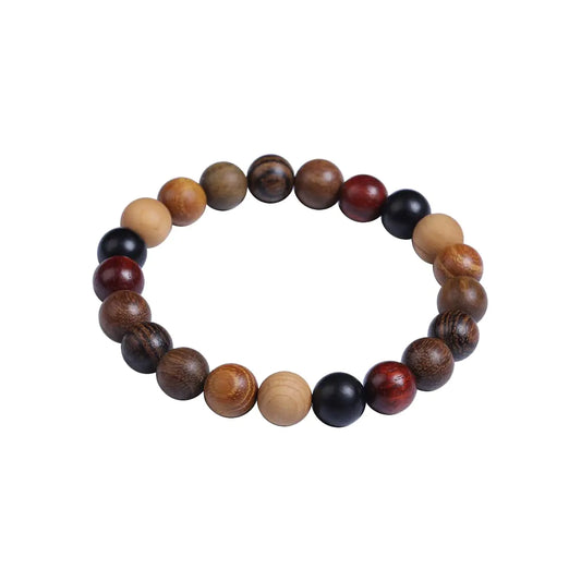Handmade Wooden Mala Bead Bracelet – Tibetan Prayer Beads for Men & Women