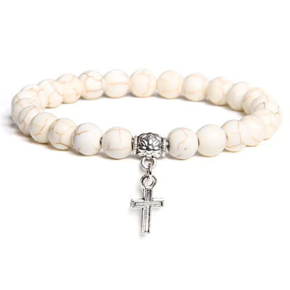 Volcanic Rock and Black Agate Beaded Bracelet for Men & Women