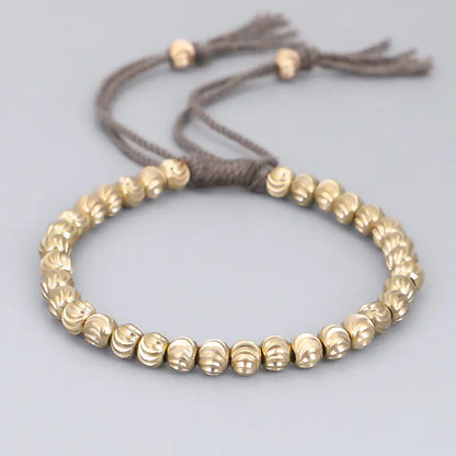 Handmade Tibetan Copper Bead Prayer Wheel Bracelet