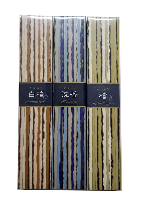 Nippon Kodo Kayuragi Incense Set — Sandalwood, Aloeswood & Japanese Cypress