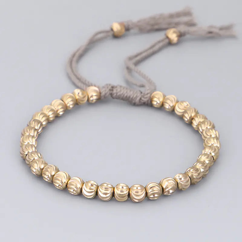 Handmade Tibetan Copper Bead Prayer Wheel Bracelet