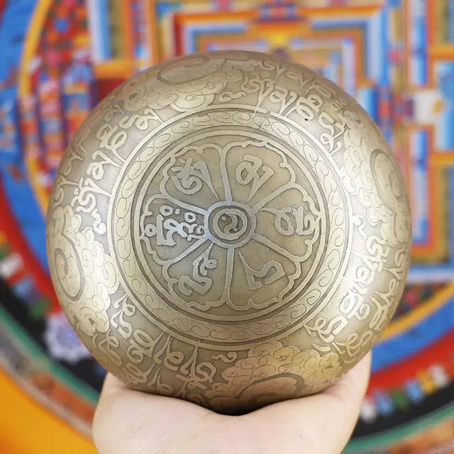 Buddhist Copper Singing Bowl for Yoga & Meditation