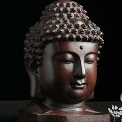Wood Carved Buddha Head