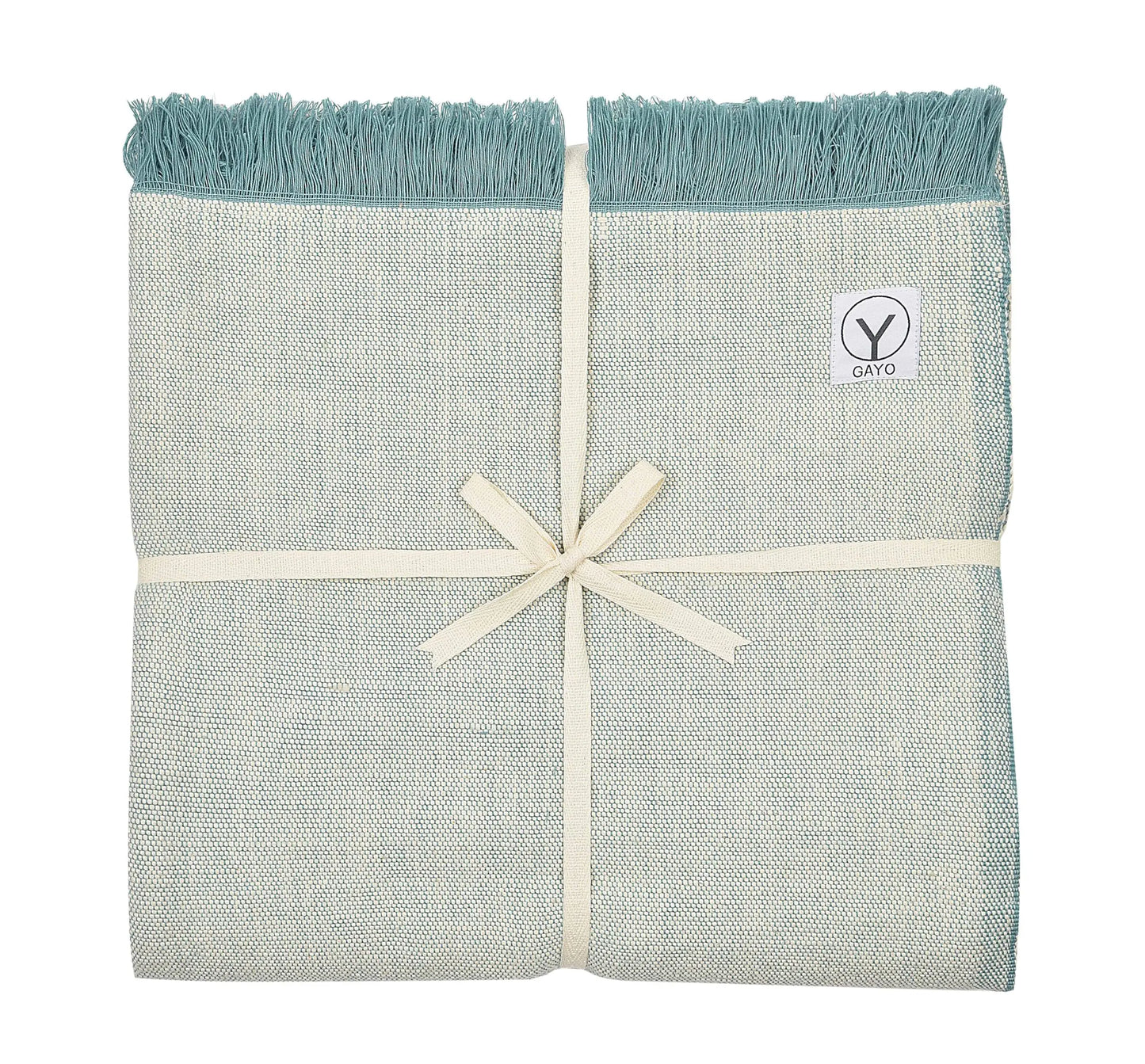 Gayo Handmade Organic Cotton Yoga Blanket - Eco-Friendly Soft Throw Blanket - Eucalyptus
