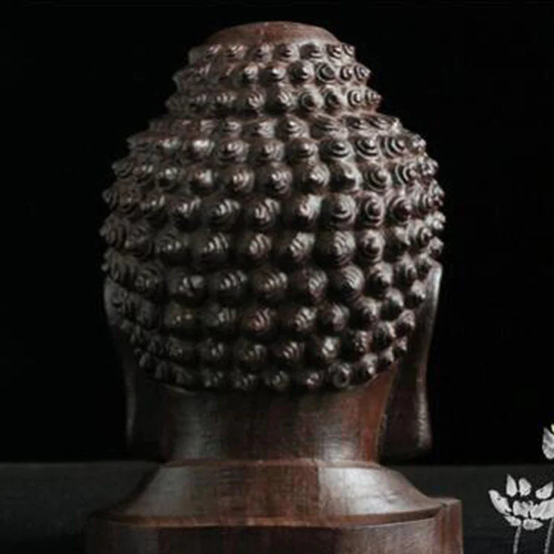 Wood Carved Buddha Head