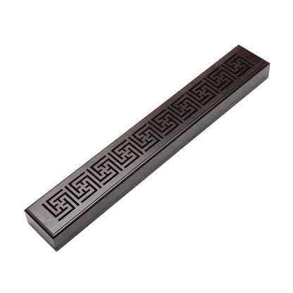 Dark Sandalwood Incense Box & Burner — 5 Artisan Carved Patterns | Buddhist-Inspired Design