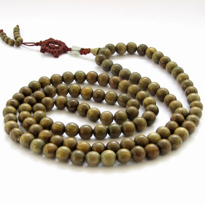 Natural Green Sandalwood 108 Mala Prayer Beads