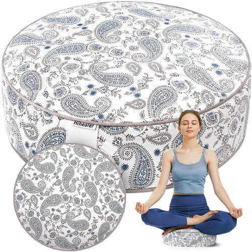 Hihealer Zafu Meditation Cushion with Traditional Tibetan Buckwheat Filling