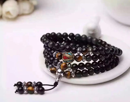 Black Obsidian Couples Bracelet – Meditation & Prayer Beads