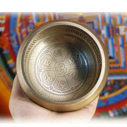Buddhist Copper Singing Bowl for Yoga & Meditation