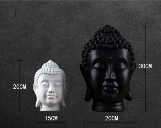 Chinese Resin Buddha Head Figurine for Yoga & Meditation Decor