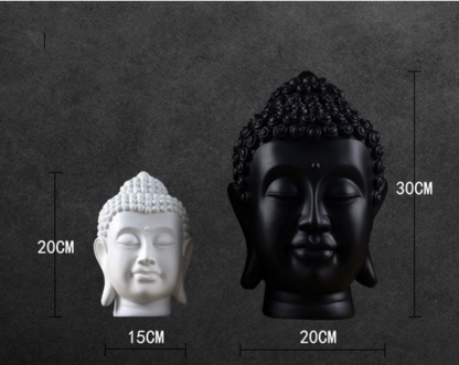 Chinese Resin Buddha Head Figurine for Yoga & Meditation Decor