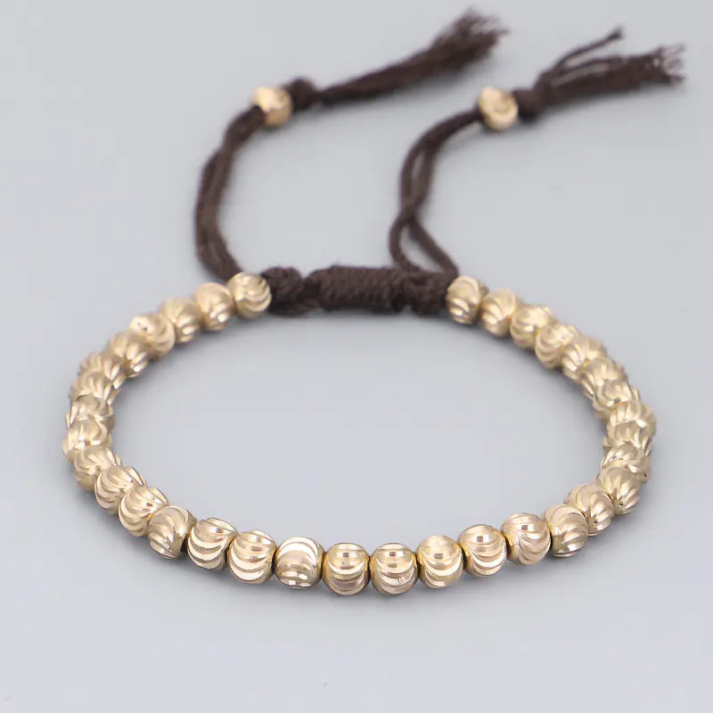 Handmade Tibetan Copper Bead Prayer Wheel Bracelet