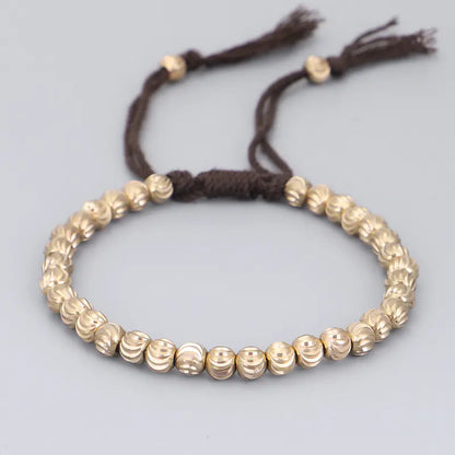 Handmade Tibetan Copper Bead Prayer Wheel Bracelet