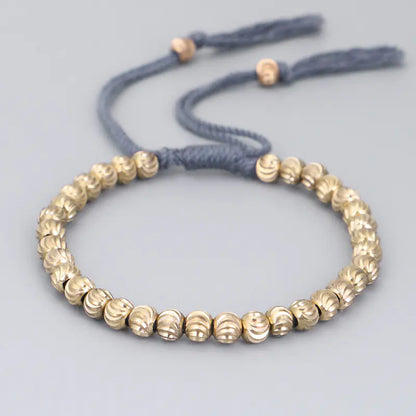 Handmade Tibetan Copper Bead Prayer Wheel Bracelet