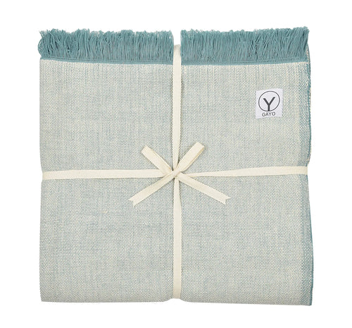 Gayo Handmade Organic Cotton Yoga Blanket - Eco-Friendly Soft Throw Blanket - Eucalyptus