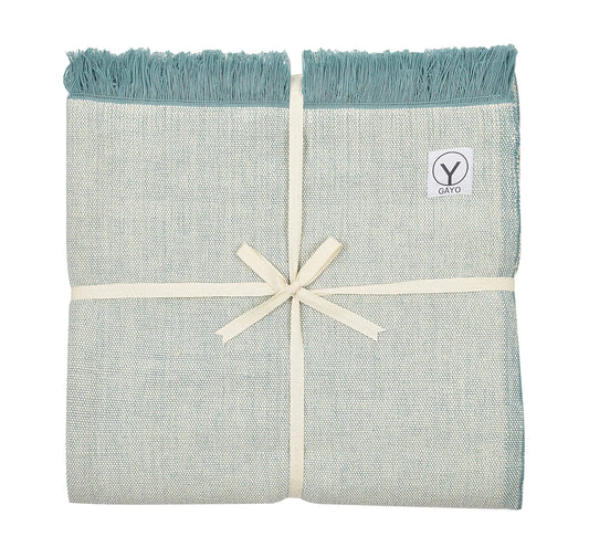 Gayo Handmade Organic Cotton Yoga Blanket - Eco-Friendly Soft Throw Blanket - Eucalyptus