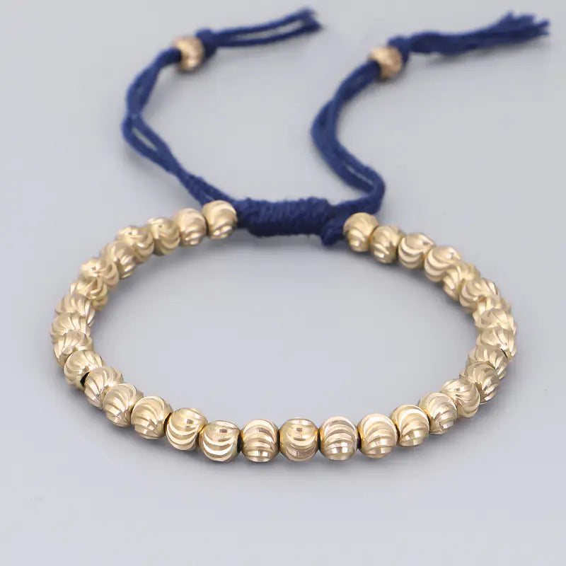Handmade Tibetan Copper Bead Prayer Wheel Bracelet