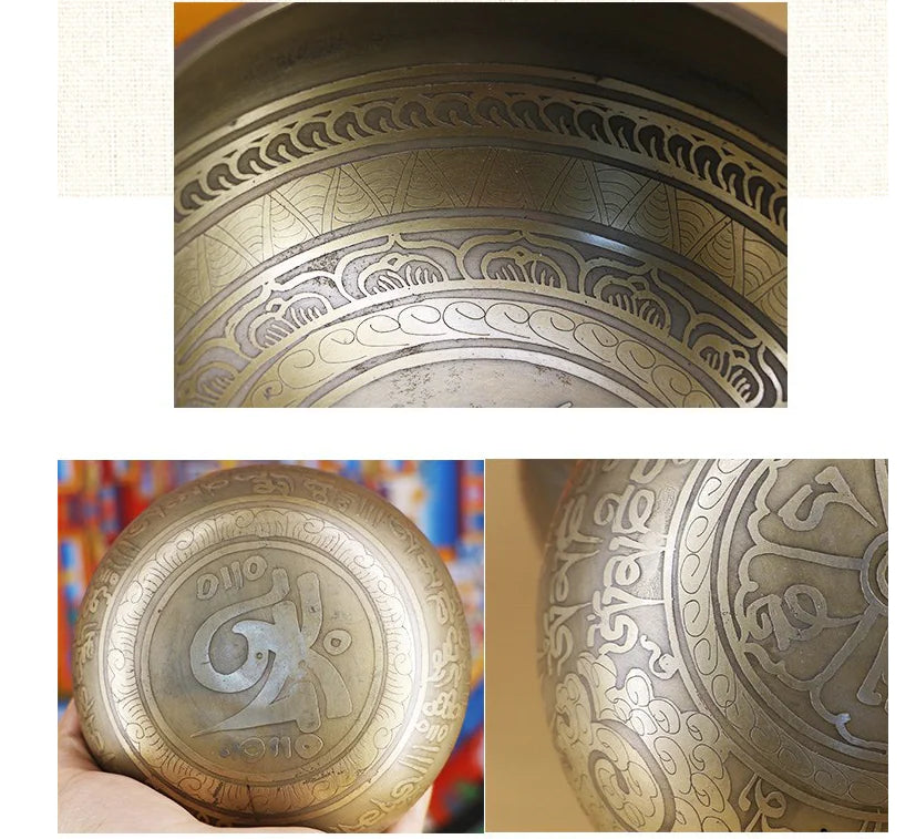 Buddhist Copper Singing Bowl for Yoga & Meditation