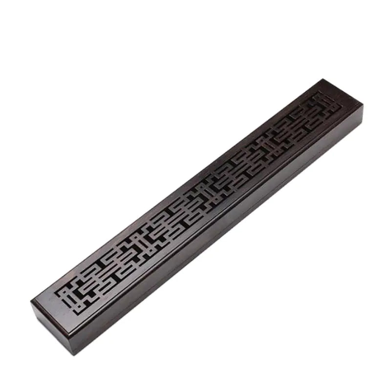 Dark Sandalwood Incense Box & Burner — 5 Artisan Carved Patterns | Buddhist-Inspired Design