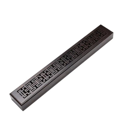 Dark Sandalwood Incense Box & Burner — 5 Artisan Carved Patterns | Buddhist-Inspired Design