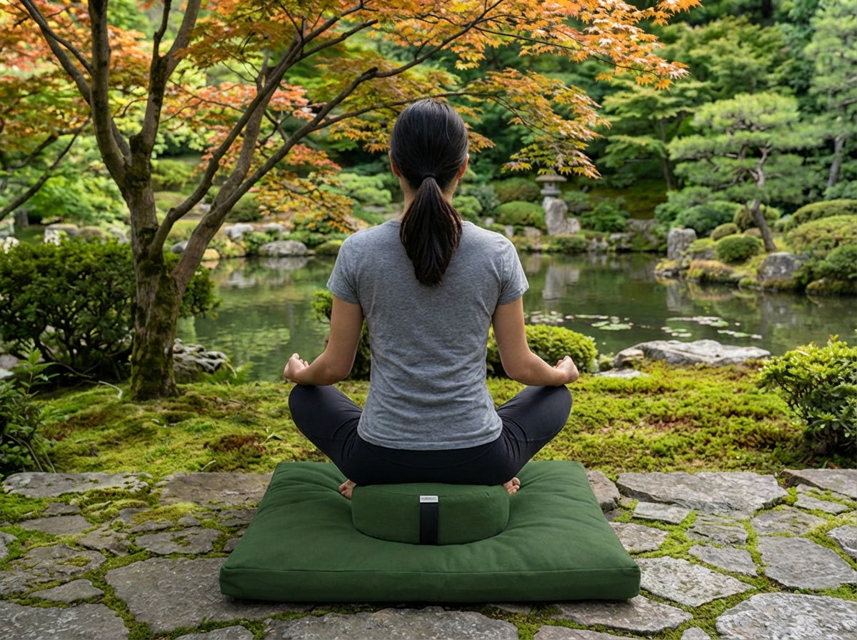Beans ZAFU + ZABUTON Meditation Set - Buckwheat Filled ZAFU + Cotton Filled ZABUTON