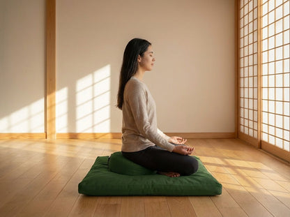 Beans ZAFU + ZABUTON Meditation Set - Buckwheat Filled ZAFU + Cotton Filled ZABUTON