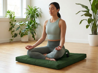 Beans ZAFU + ZABUTON Meditation Set - Buckwheat Filled ZAFU + Cotton Filled ZABUTON