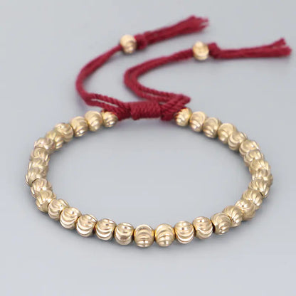 Handmade Tibetan Copper Bead Prayer Wheel Bracelet