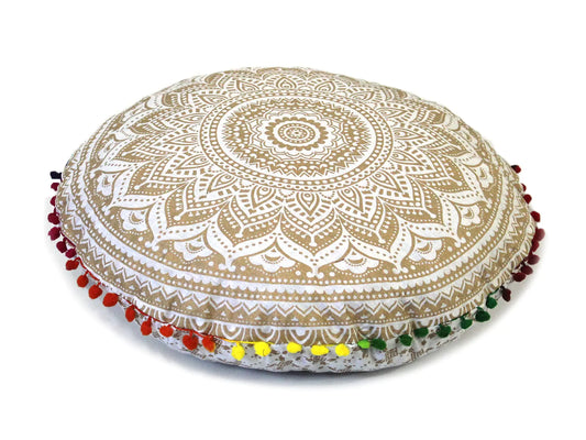 CRAFT KALA 22" Mandala Boho Meditation Cushion 'Cover'