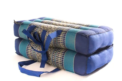 Zafuko Rollable Meditation Cushion – Deep Sea Blue | Organic Kapok Filling