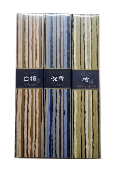 Nippon Kodo Kayuragi Incense Set — Sandalwood, Aloeswood & Japanese Cypress