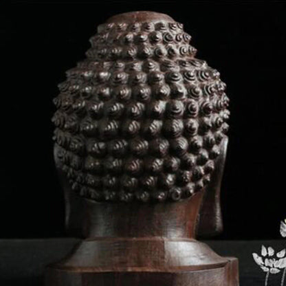 Wood Carved Buddha Head